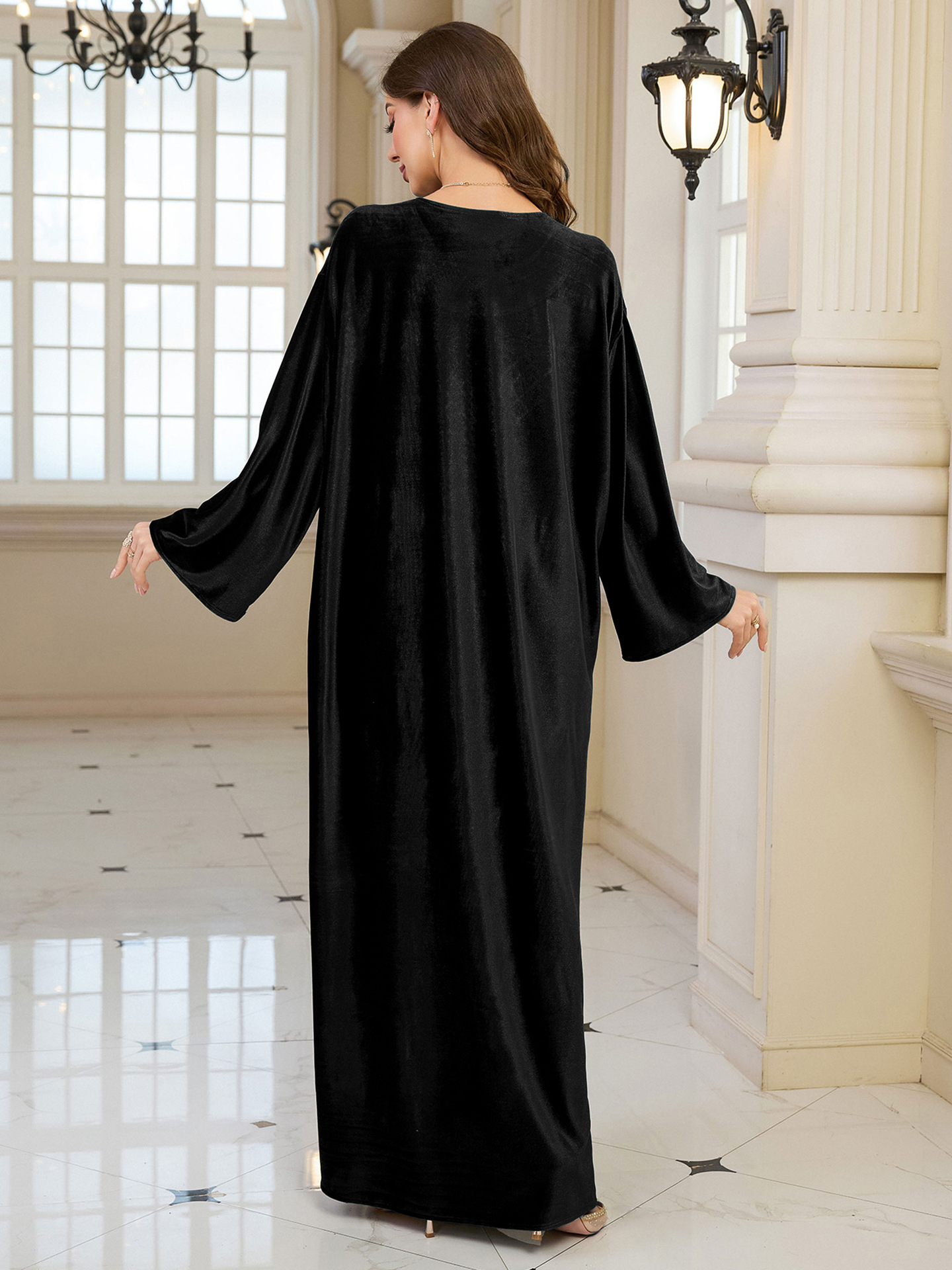 Elegant Embroidered Kaftan Dress Beach Bathing Suit Cover up Long Maxi Dress